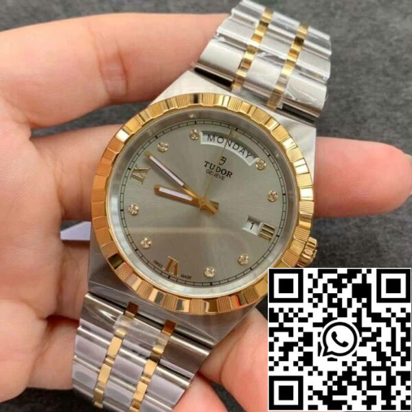 4 5 830c0625 4630 4cee 94f2 2e94c6fe3238 Réplica Tudor Royal M28603-0002 data do dia V7 Factory mostrador cinzento