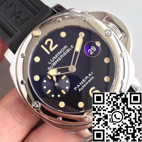 4 607 Panerai Luminor Submersible PAM024 Relógios Mecânicos 1:1 Best Edition Swiss ETA7750 Superlumed Black Dial