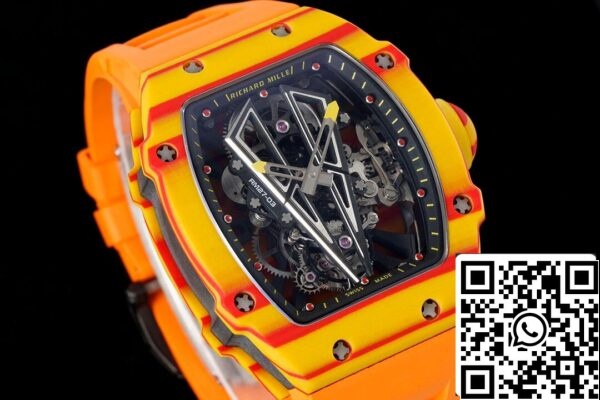 4 60 b08462bf 153c 4966 a170 088d7a14e610 Richard Mille RM27-03 Rafael Nadal Tourbillon 1:1 Mejor Edición RM Factory Correa de caucho naranja