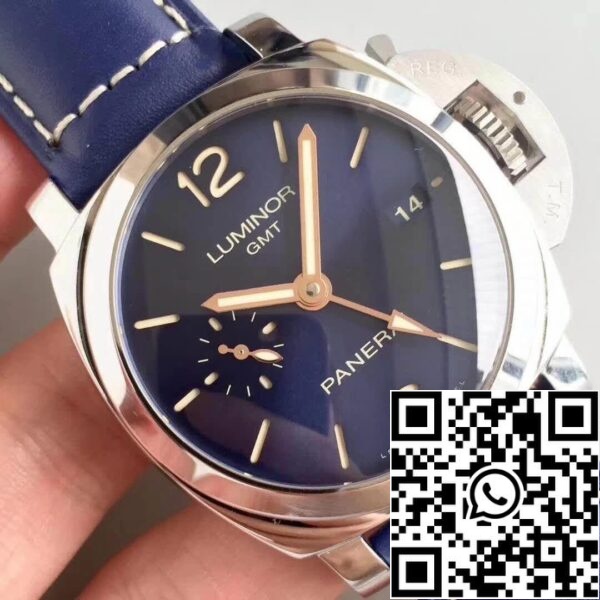 4 615 4 615 بانيراي لومينور 1950 PAM688 مصنع ZF 1:1 أفضل إصدار سويسري ETA P9001 سوار جلدي أزرق اللون