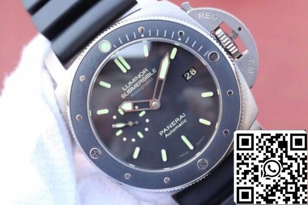 4 621 Panerai Luminor Submersible PAM389 VS tehdas 1:1 Best Edition Sveitsin ETA P9000 Musta kuminauha Musta kuminauha