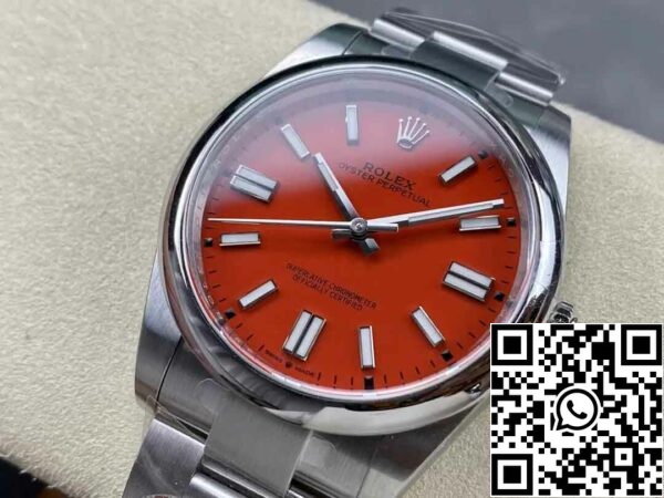 4 62 1d8d2e3b 8c1c 4dee 981e f7b08506e9c8 Rolex Oyster Perpetual M124300-0007 41MM 1:1 Лучшее издание чистый завод коралловый красный циферблат