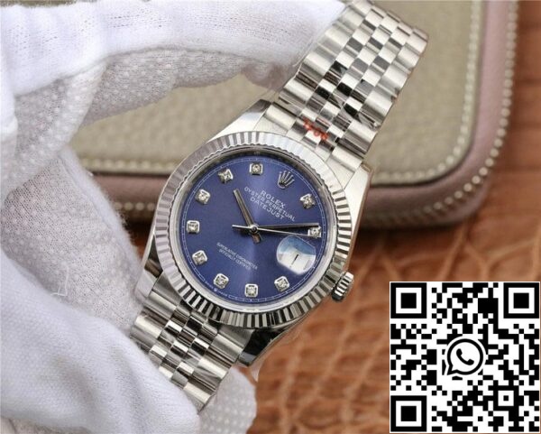 4 63 62a0cce8 5126 40f4 85a8 4ef393d6c036 Rolex Datejust M126234-0037 1:1 Best Edition GM gyári gyémántokkal kirakott kék számlapja