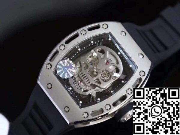 4 679 Richard Mille RM052 Z Factory 1:1 Mejor Edición suiza ETA6T51 Esfera negra con calavera