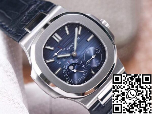 4 6 13d96cc8 49ff 40df 8a98 8e22c6a7806f Patek Philippe Nautilus 5712/1A-001 1:1 Best Edition PF Factory Blue Dial Leather Strap Swiss Movement