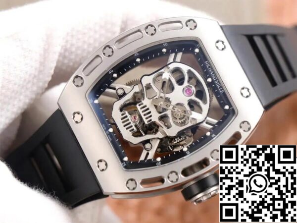 4 6 2b953638 3b66 40bf bf30 4d77c2e4743d Richard Mille RM52-01 Tourbillon 1:1 Best Edition JB Factory Koponya számlapja