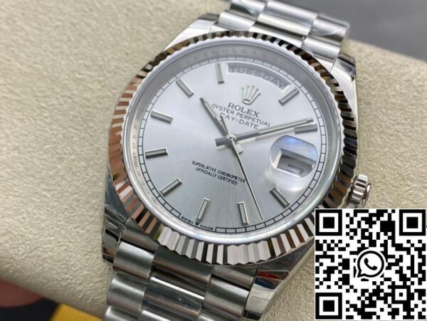 4 6 8242df02 05b9 43c7 8d52 798626514a3a Rolex Day Date 40MM 1:1 Най-добро издание EW Фабрика сребърен циферблат