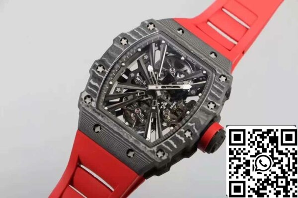 4 70 f24a1697 f776 4758 9081 77cdefa43fc9 Richard Mille RM12-01 Tourbillon 1:1 Best Edition RM Factory szénszálas szkeleton számlapja