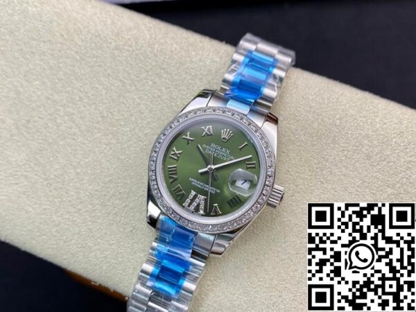 4 71 Rolex Datejust 28MM 1:1 Best Edition BP gyári gyémántokkal kirakott zöld számlap