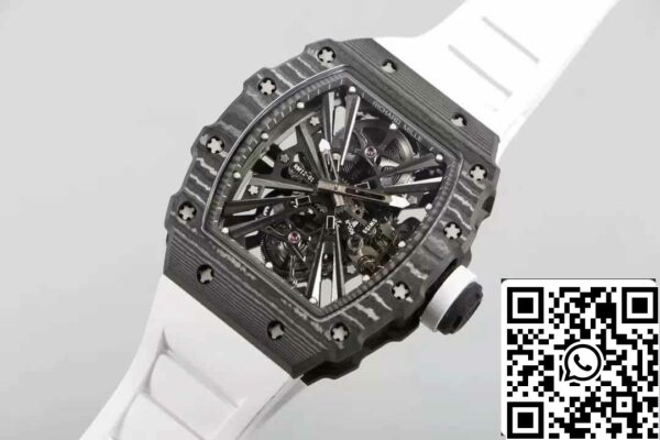 4 71 c89886e7 6382 44a9 81f1 96eafb6332c3 Richard Mille RM12-01 Tourbillon 1:1 Beste Editie RM Fabriek Koolstofvezel Wit Bandje