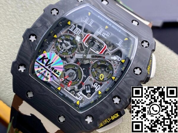 4 71 e55be75c 4b08 4534 bc3b d8c8294a3af7 Richard Mille RM-011 1:1 Best Edition KV Factory V2 Carbon Fiber Camo Strap