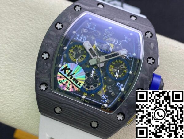 4 72 a8a0ae98 b279 4761 b376 2eed4ab3eeac Richard Mille RM011 1:1 Best Edition KV Factory Carbon Fiber White Strap