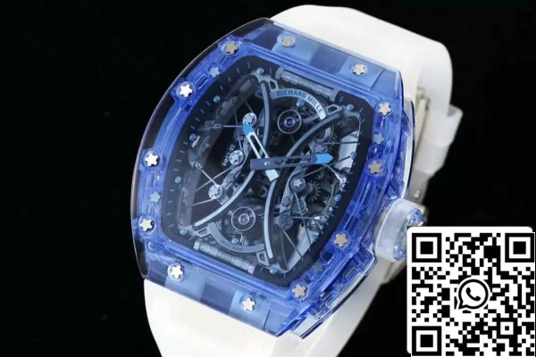 4 74 6f85628d 01f2 46c0 8efc b53dad73c277 Richard Mille RM053-02 Tourbillon 1:1 Best Edition RM Factory Caixa azul transparente