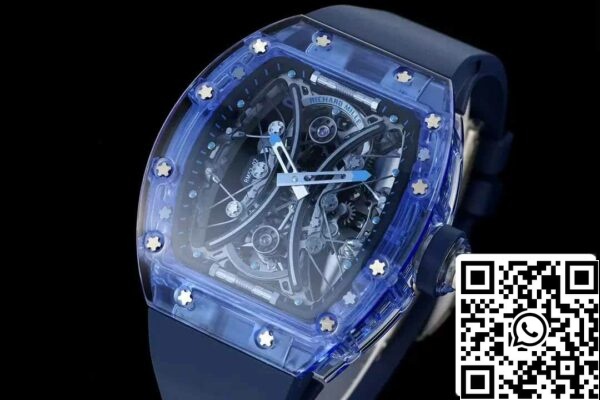 4 75 0dcd0a17 a16c 41f3 adf1 8c6f510550f1 Richard Mille RM053-02 Tourbillon 1:1 Best Edition RM Factory Blue Skeleton Dial