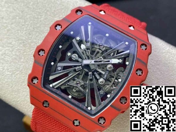 4 76 a5546b1a caa8 49e3 8407 b7a70c3f48fa Richard Mille RM12-01 Tourbillon 1:1 Best Edition RM Factory Red Carbon Fiber Case