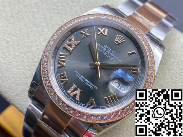 4 78 92ff32a2 8567 488b 911e 25f5dcc6b703 Rolex Datejust M126281RBR-0012 1:1 Best Edition EW Factory Sötétszürke számlapja