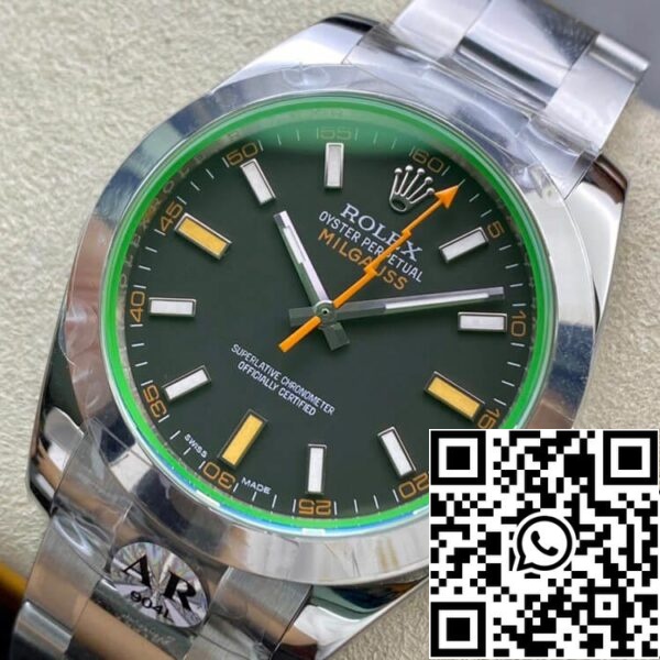 4 7 e9f05988 66a3 47a2 b5b9 2adb419e792a Rolex Milgauss 116400GV AR Factory 1:1 Best Edition Swiss ETA3131 Black Dial