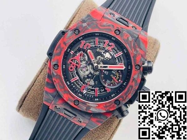 4 82 4630c417 9ede 450a 8b28 4b15556ae1b1 Hublot BIG BANG 411.QV.1123.NR.OVK21 1:1 Best Edition HB Factory Carbon Fiber Κόκκινη θήκη