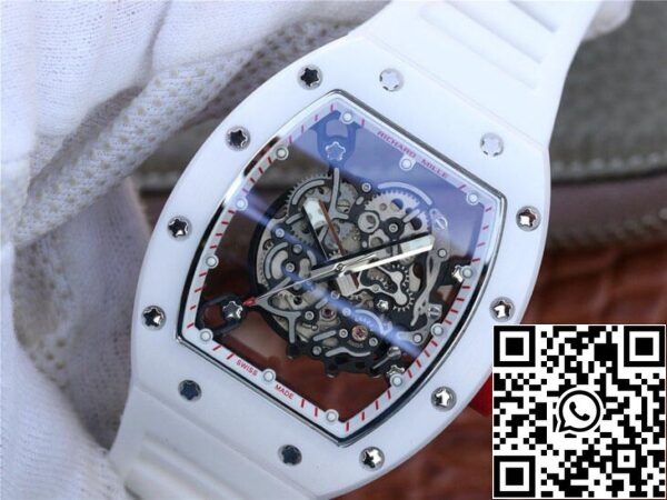 4 83 13aa415d 85ae 43f4 9230 f142eb73c8e7 Richard Mille RM055 1:1 Best Edition KV Factory Biały gumowy pasek