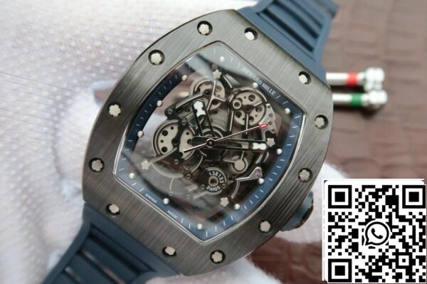 4 84 a4dd94a3 b032 4600 85ce 2416e7515844 Richard Mille RM055 1:1 Best Edition KV Factory Cinturino blu scuro