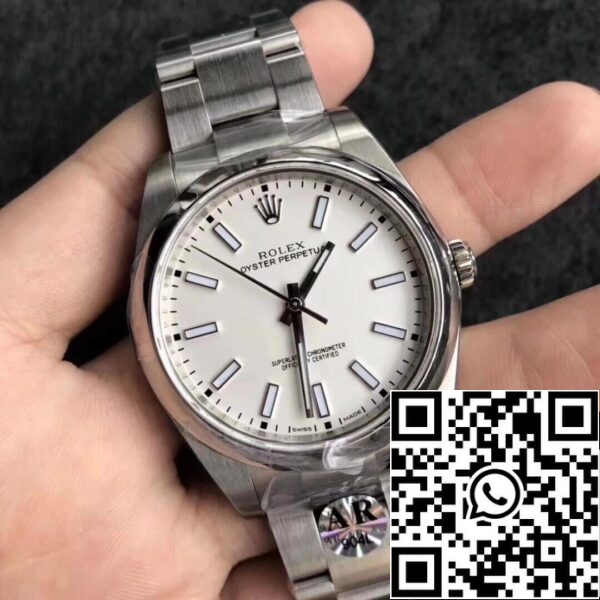 4 85 Rolex Oyster Perpetual 114300 39MM AR Фабрика 1:1 Най-доброто издание Бял циферблат