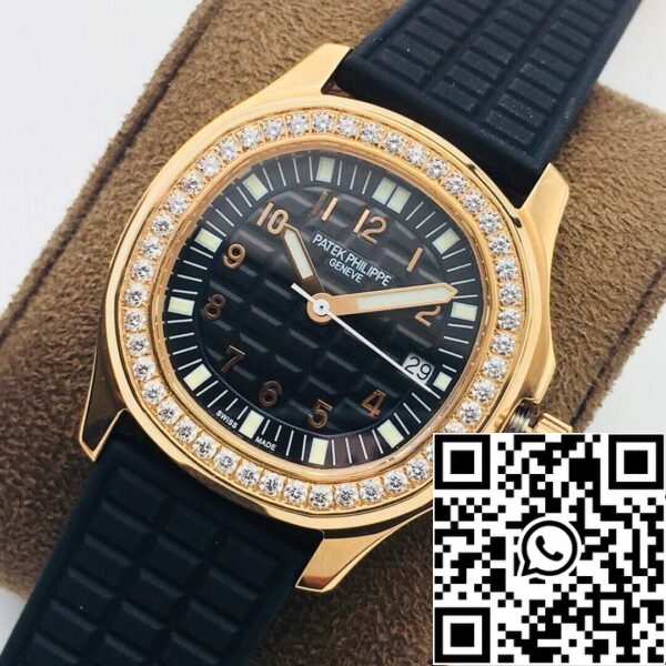 4 97 8a850abf eff0 4591 8944 65448db5e64d Patek Philippe Aquanaut 5067A Movimento de Quartzo 1:1 Best Edition PPF Factory Rose Gold Black Dial