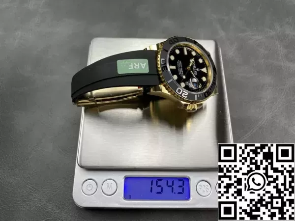 429785263f3ac31 Rolex Yacht-Master 42 Schwarzes Zifferblatt Gelbgold M226658-0001 1:1 Best Edition AR Factory Counterweight Version