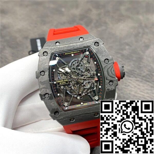 4 1473a6ee 2f8f 4662 bac9 7e9df2ba4a29 Richard Mille RM35-02 1:1 Best Edition KV Factory Carbon Fiber Red Strap