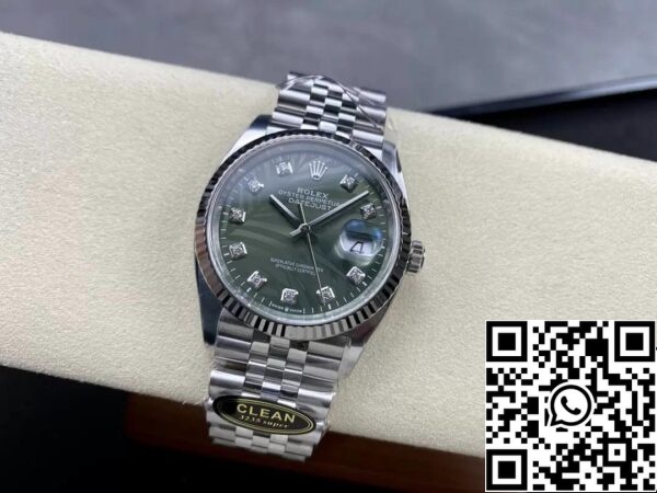 5 10 Rolex Datejust M126234-0055 36MM 1:1 Най-добро издание Чиста фабрика Зелен циферблат