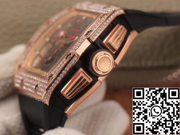 5 102 13148a4e 23b9 4af1 b18b 09b538d84c1b Richard Mille RM011 RG/5423 1:1 Mejor Edición KV Factory Oro Rosa Diamante Movimiento Suizo