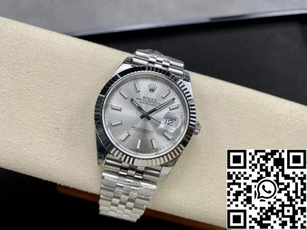 5 108 Rolex Datejust M126334-0004 1:1 Paras painos VS Factory Silver Dial Musta Dial