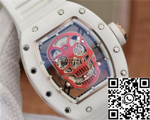 5 110 F556904E 491C 422E BD4C 8340EA1A4061 Richard Mille RM52-01 1:1 베스트 에디션 KV 팩토리 화이트 세라믹