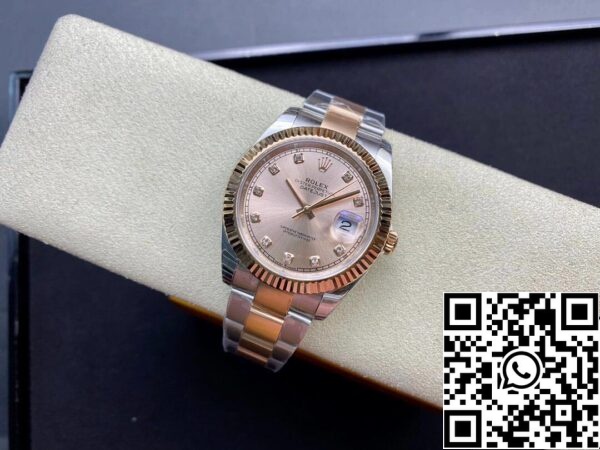 5 113 Rolex Datejust M126331-0007 41MM 1:1 Best Edition EW Factory V3 rózsaszín számlap