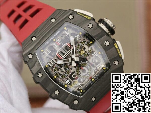 5 114 dbdff410 f025 40ba a079 91ba20158428 Richard Mille RM11-03 1:1 Best Edition KV Factory Hiilikuitu punainen hihna