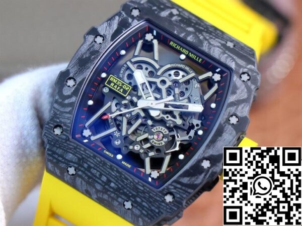 5 11 a374ab41 c2af 4e46 a8da c1a933ffbf97 Richard Mille RM35-02 1:1 Best Edition ZF Factory Żółty gumowy pasek