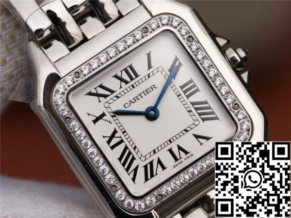 5 121 17334b85 1c31 456c 88de 3d163bd84778 Panthere De Cartier W4PN0008 1:1 Best Edition GF Factory Diamond Silver Dial