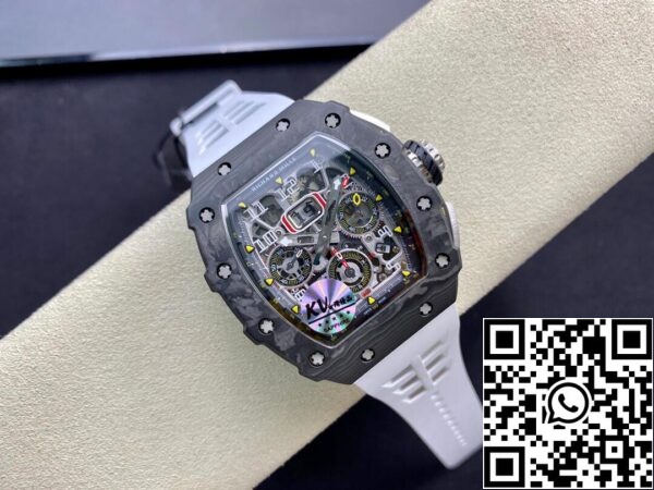 5 126 a8956347 a510 4f72 965f 4d4a6ccd9c48 Richard Mille RM011-03 1:1 Best Edition KV Factory Carbon Fiber White Strap