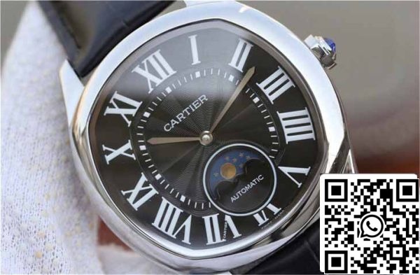 5 128 Drive De Cartier Moonphase WGNM0009 1:1 Best Edition rozsdamentes acél fekete számlap