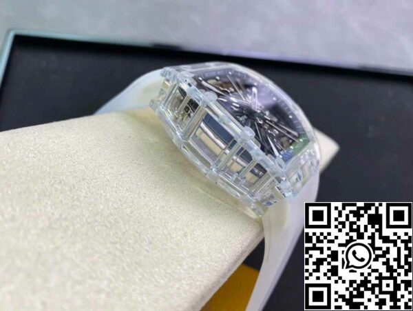 5 14 1ea336b8 22ea 4bea 831c 4b881b6336f7 Richard Mille RM12-01 1:1 Най-добро издание RM Factory Tourbillon Прозрачна версия Бяла каишка