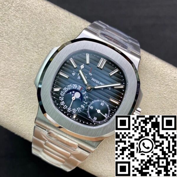 5 14 e4e7a66b 0664 4988 a9cc b7d49b199c04 Patek Philippe Nautilus 5712/1A-001 40MM 1:1 Beste Editie PPF Fabriek Donkerblauwe Wijzerplaat Roestvrij Stalen Band