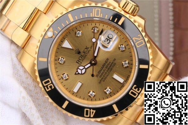 5 178 Rolex Submariner 116618 1:1 Best Edition Noob Factory V7 aranyozott gyémántokkal kirakott számlapja