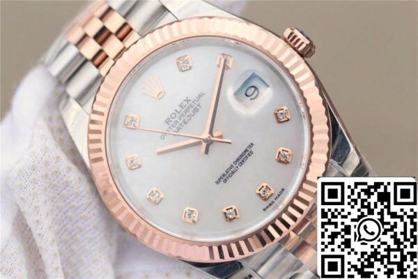 5 196 a23c7661 26bb 4ee4 a595 0d4cc3048792 Rolex Datejust M126331-0014 1:1 Best Edition EW Gyári rózsaarany gyöngyház-anya-gyöngy számlap