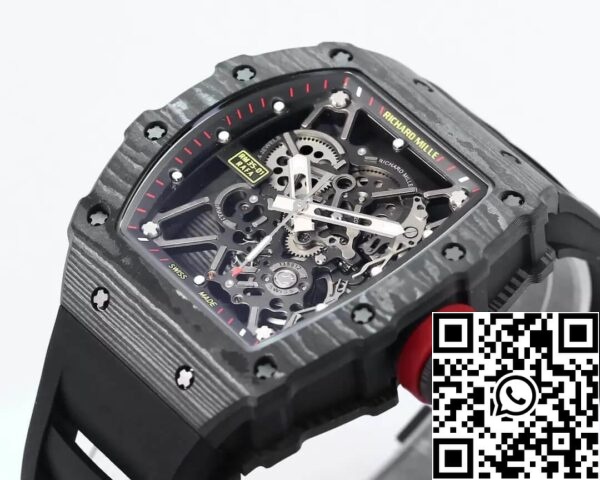 5 1 68a23079 1ff1 4f45 8aa3 477b27896b6c Richard Mille RM35-01 1:1 Meilleure édition BBR Bracelet en caoutchouc noir d'usine