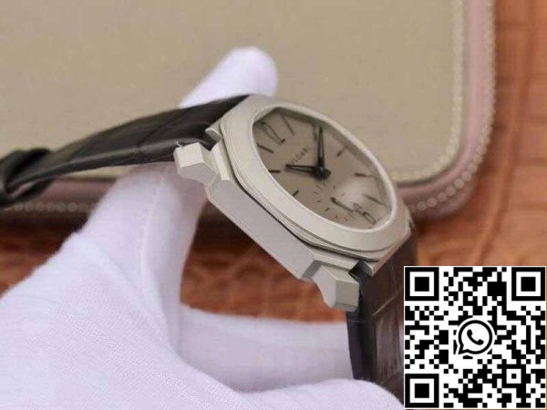 5 1 82b90df9 a1f2 43e6 a78a 258d5f316b88 Bvlgari Octo Finissimo Extra Thin Automatic 103035 Мужские часы 1:1 Best Edition Swiss BVL193 Черный кожаный ремешок