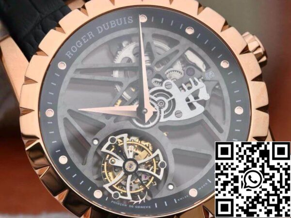 5 212 6d887f88 15ef 4200 9648 a87984093d14 Roger Dubuis Excalibur RDDBEX0392 1:1 Best Edition Swiss Tourbillon Czarny skórzany pasek