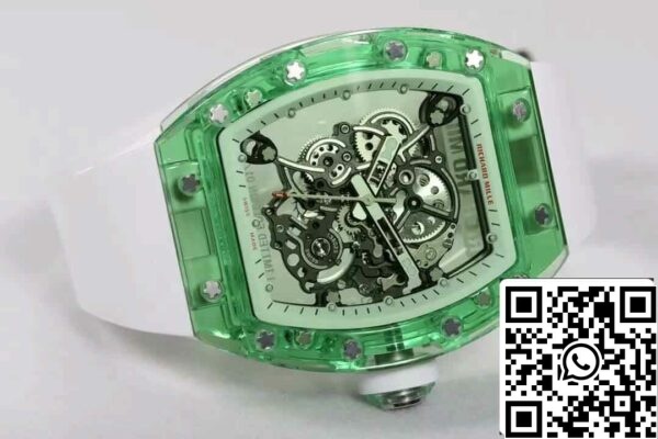 5 21 b3f4778a 2452 4a04 8aa8 d1381cfa41b4 Réplica Richard Mille RM055 Mejor Edición 1:1 RM Factory Verde Caja Transparente