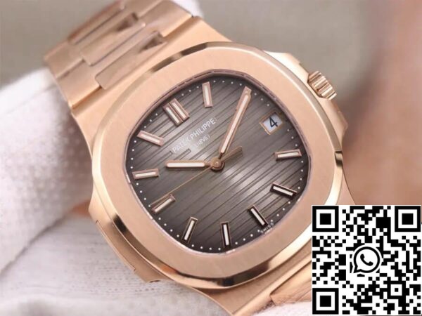 5 223 Patek Philippe Nautilus 5711/1R-001 1:1 Best Edition PPF Factory V4 Rose Gold Brown Dial Swiss ETA324