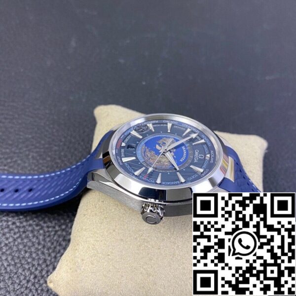 5 225 Omega Seamaster Aqua Terra GMT Worldtimer 220.12.43.22.03.001 1:1 Mejor Edición VS Factory Esfera Azul