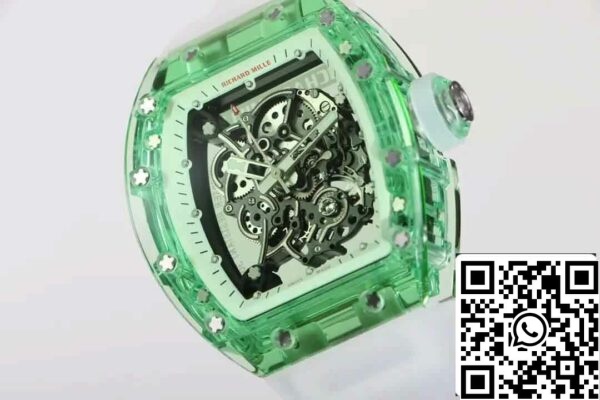 5 22 c7735d7c 564a 4386 8b35 73fd7ea415a3 Replica Richard Mille RM055 Migliore Edizione 1:1 RM Fabbrica Quadrante Verde Scheletrato