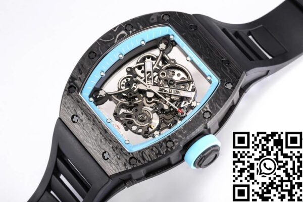 5 22 D3D540B6 24B4 46C7 90FE D77A9518BFC9 Richard Mille RM055 NTPT 1:1 베스트 에디션 BBR 팩토리 블랙 러버 스트랩